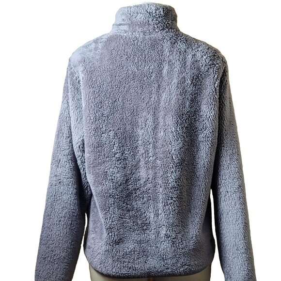 Uniqlo Full Zip Gray Deep Pile Sherpa Fleece Jacket Women’s S - Picture 7 of 7